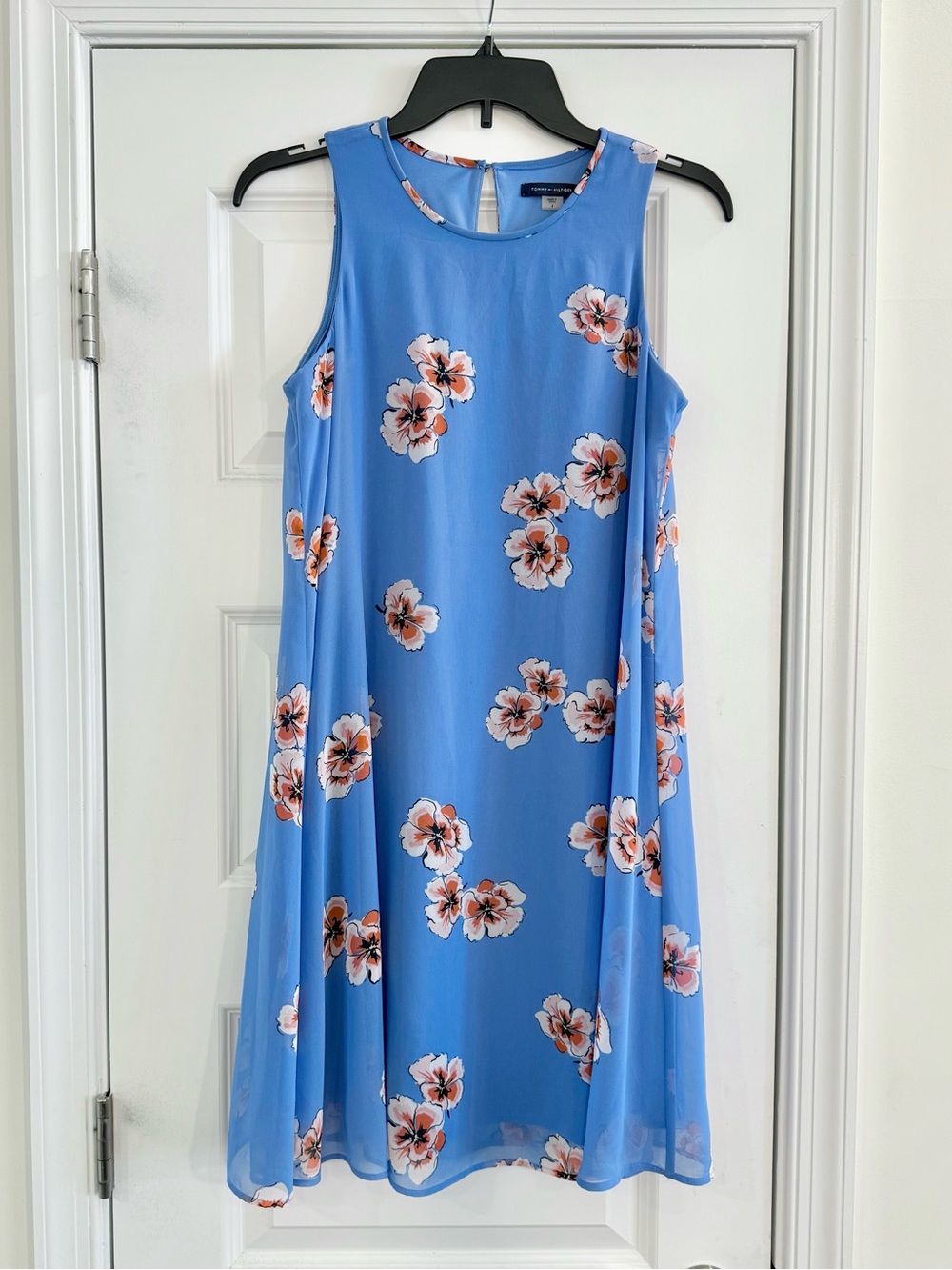 Tommy Hilfiger Floral Shift Dress Blue Size 4 Sleeveless Romantic Feminine